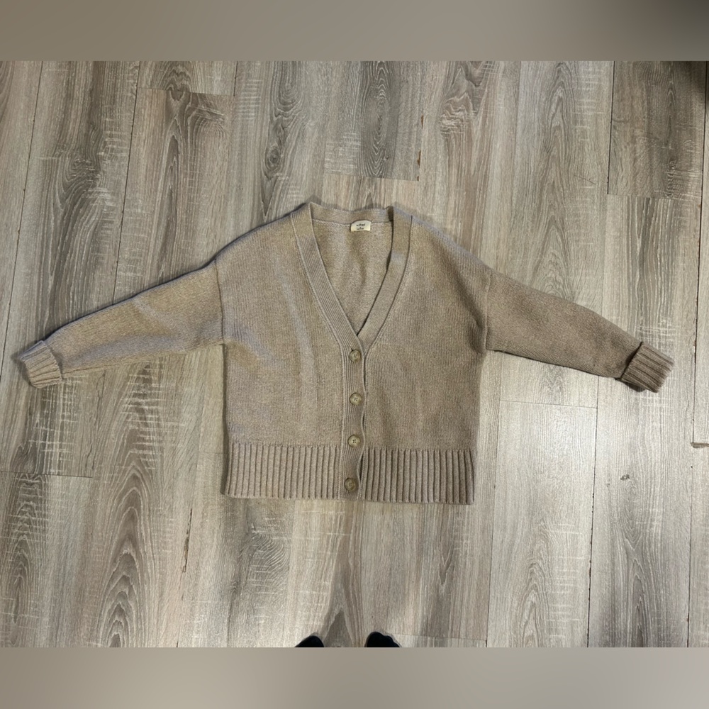 Wilfred Taupe Cardigan Sweater